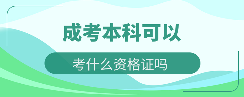 成考本科可以考什么資格證嗎