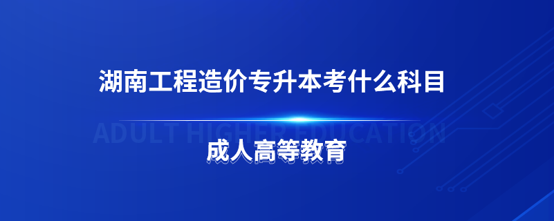 湖南工程造價專升本考什么科目