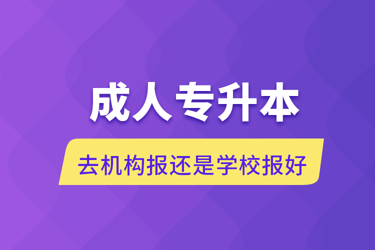 成人專升本去機構報還是學校報好