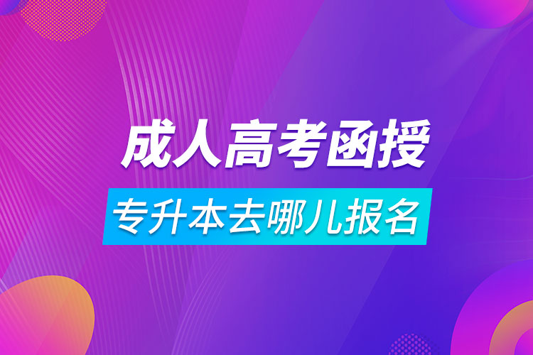 成人高考函授專升本去哪兒報(bào)名