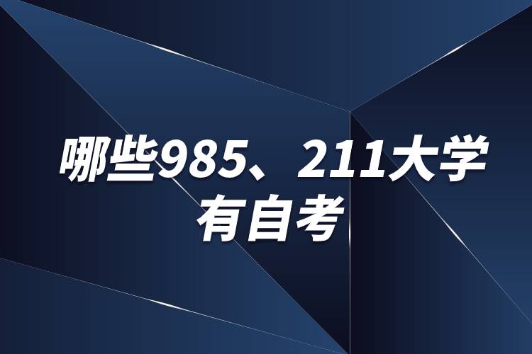 哪些985211大學(xué)有自考