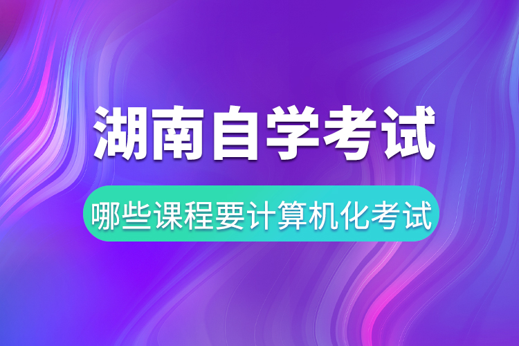 湖南自學(xué)考試哪些課程要計(jì)算機(jī)化考試