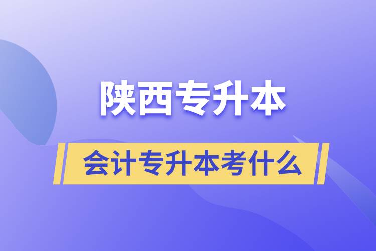 陜西專升本會計考什么