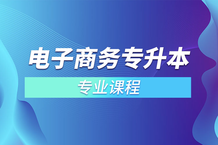 電子商務(wù)專升本專業(yè)課程有哪些？