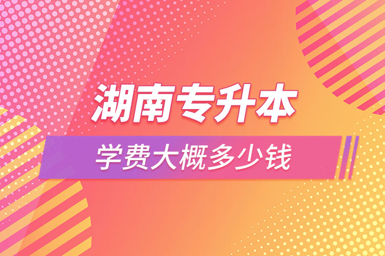 湖南專升本學費大概多少錢一年？