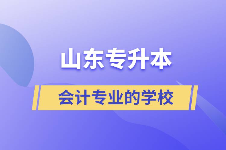 山東專升本會(huì)計(jì)專業(yè)的學(xué)校