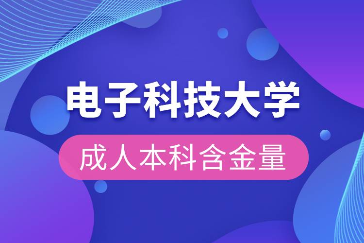 電子科技大學成人本科含金量