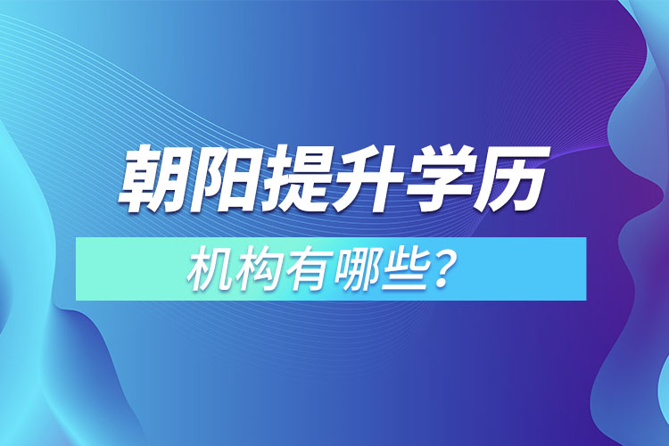 朝陽提升學(xué)歷機(jī)構(gòu)有哪些？