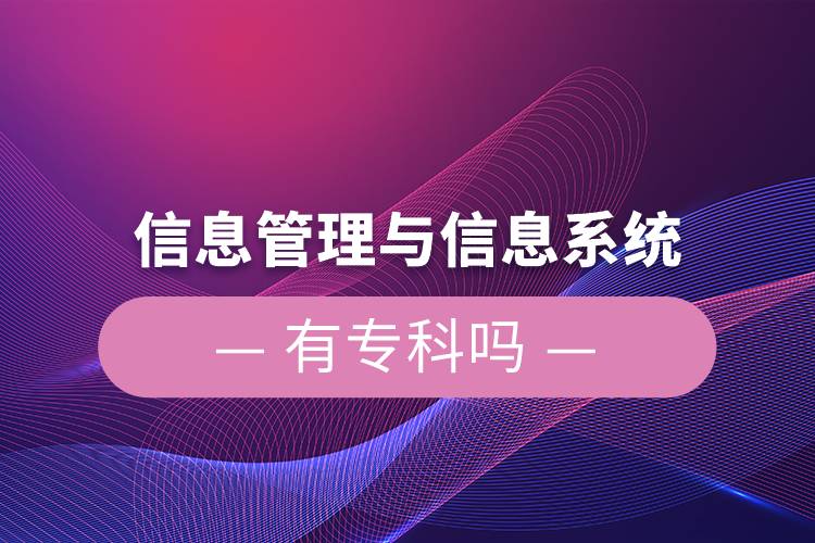 信息管理與信息系統(tǒng)有專科嗎