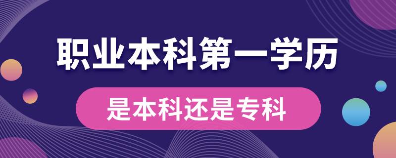 職業(yè)本科第一學(xué)歷是本科還是專科