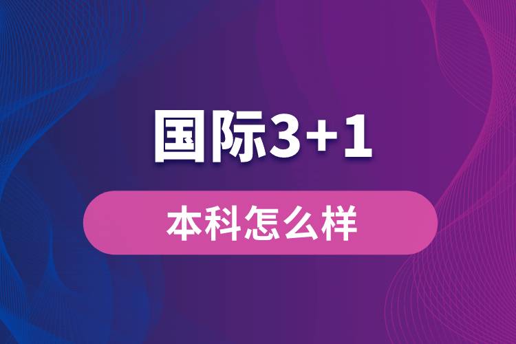 國際3+1本科怎么樣