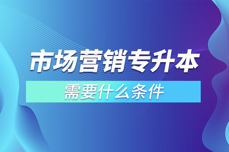 市場營銷的專升本需要什么條件