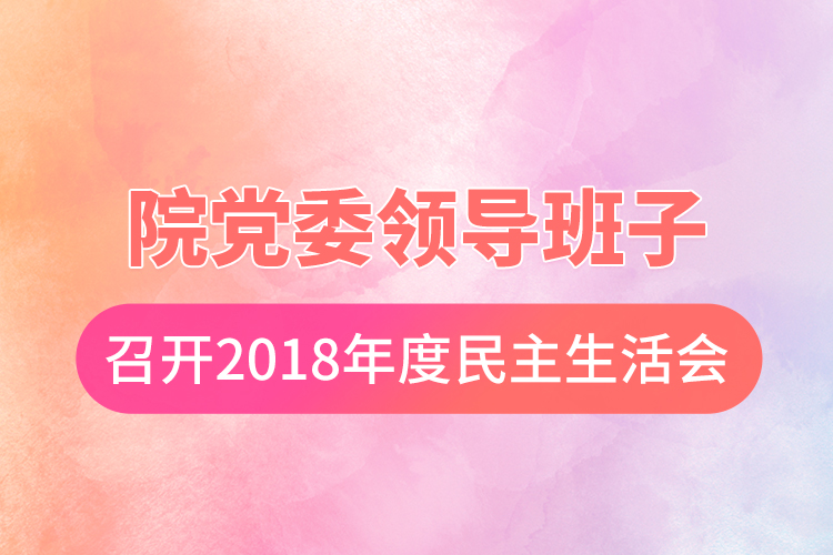 院黨委領(lǐng)導(dǎo)班子召開(kāi)2018年度民主生活會(huì)