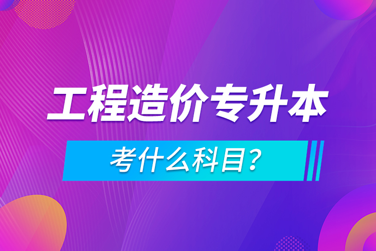 工程造價(jià)專升本考什么科目？