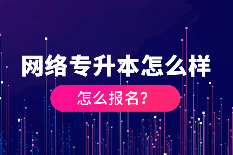 網(wǎng)絡專升本怎么樣，怎么報名？