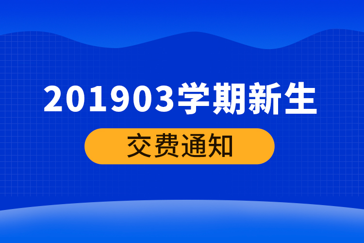 201903學(xué)期新生交費(fèi)通知