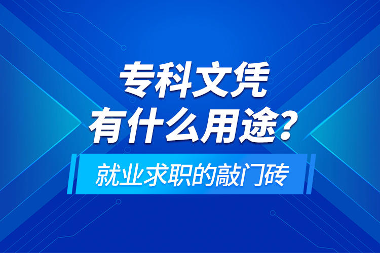 ?？莆膽{有什么用途？就業(yè)求職的敲門磚