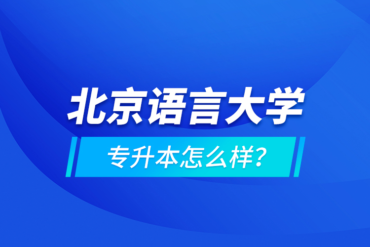 北京語言大學(xué)專升本怎么樣？