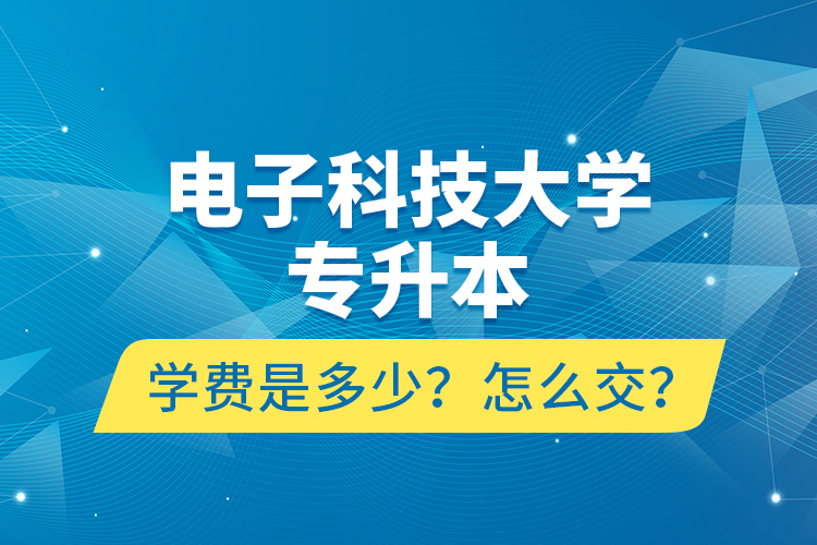 電子科技大學(xué)專(zhuān)升本學(xué)費(fèi)是多少？怎么交？