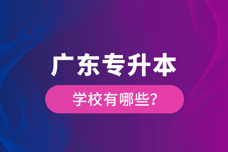 廣東專(zhuān)升本學(xué)校有哪些？