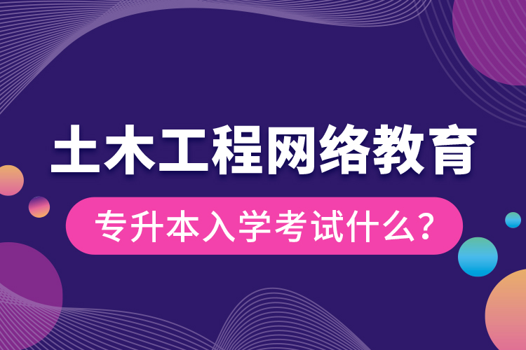 土木工程網(wǎng)絡教育專升本入學考試什么？