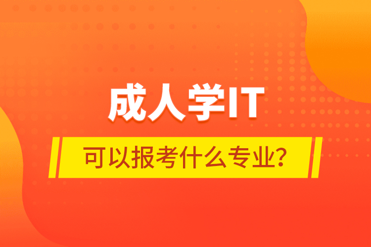 成人學(xué)IT可以報考什么專業(yè)？