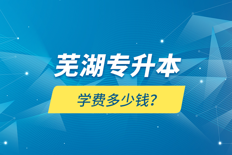 蕪湖專升本學(xué)費(fèi)多少錢？