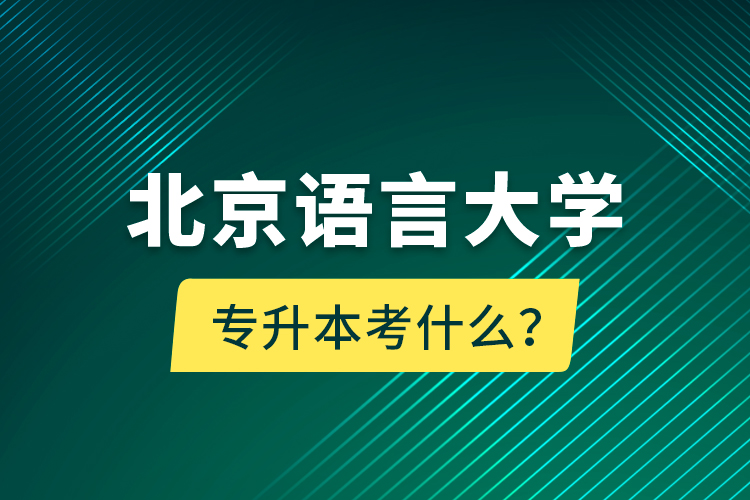 北京語言大學(xué)專升本考什么？