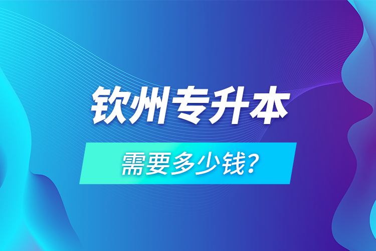 欽州專升本需要多少錢？