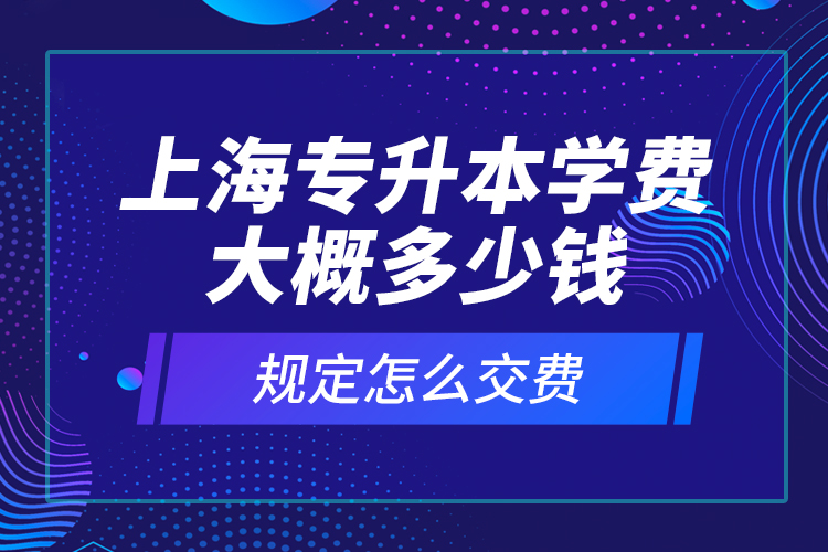 上海專升本學(xué)費(fèi)大概多少錢？規(guī)定怎么交費(fèi)？