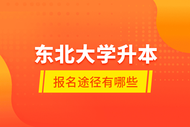 東北大學升本報名途徑有哪些？