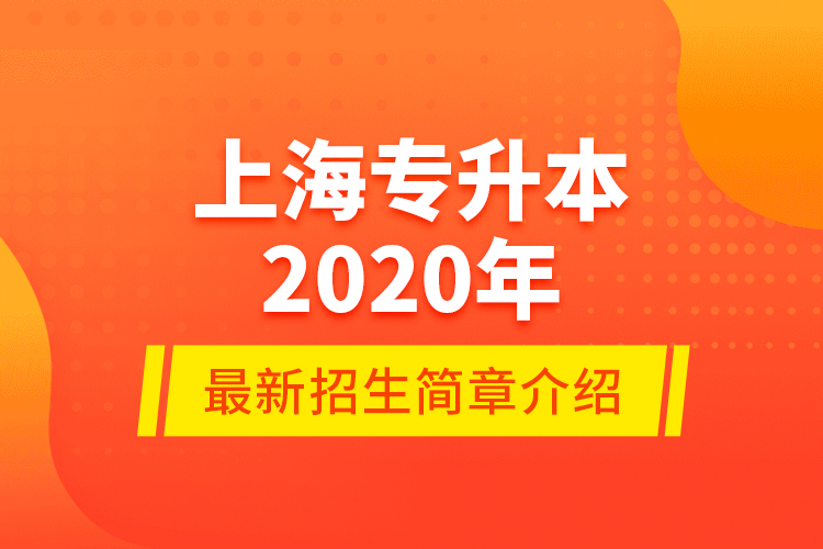 上海專(zhuān)升本2020年最新招生簡(jiǎn)章介紹