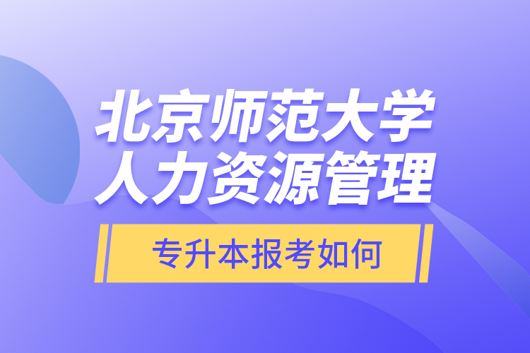 北京師范大學(xué)人力資源管理專升本報(bào)考如何？