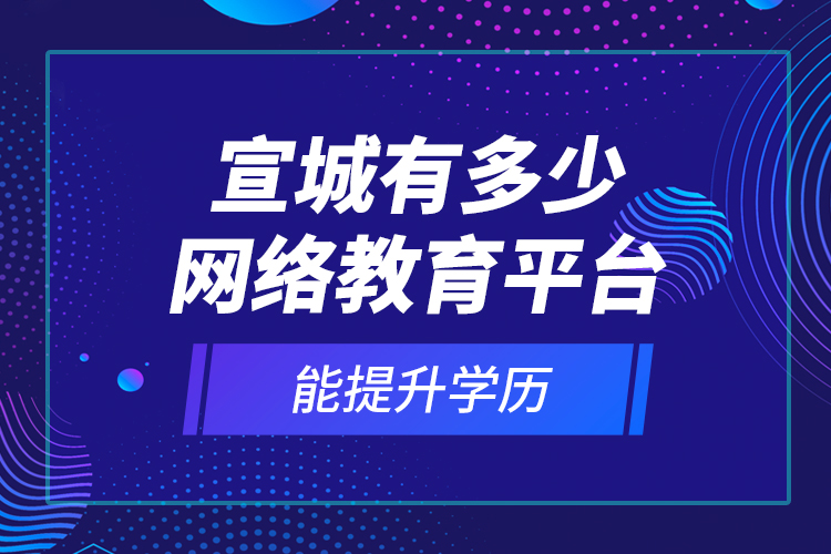 宣城有多少網(wǎng)絡(luò)教育平臺(tái)能提升學(xué)歷？