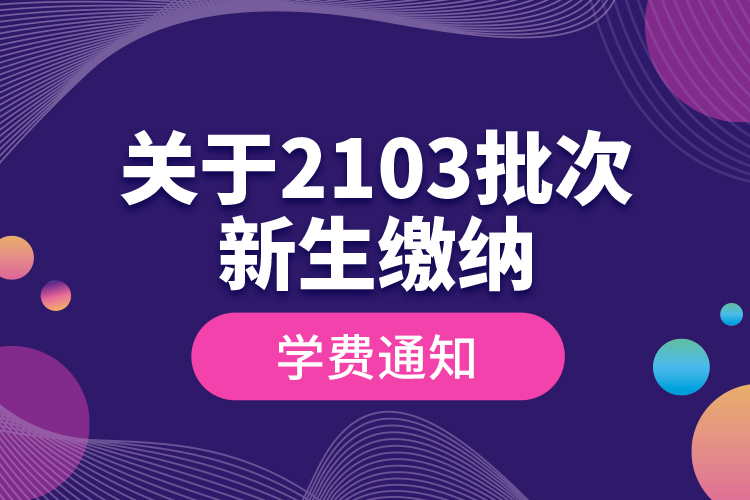 關(guān)于2103批次新生繳納學(xué)費(fèi)通知