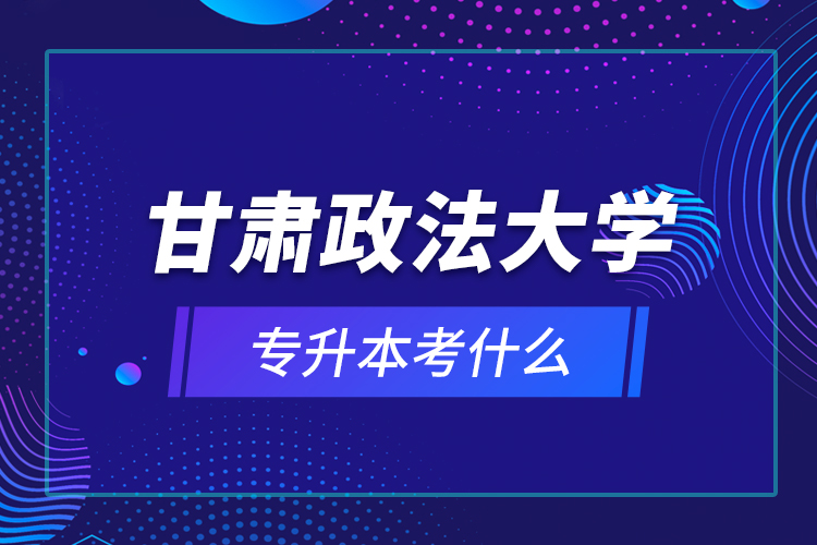 甘肅政法大學專升本考什么