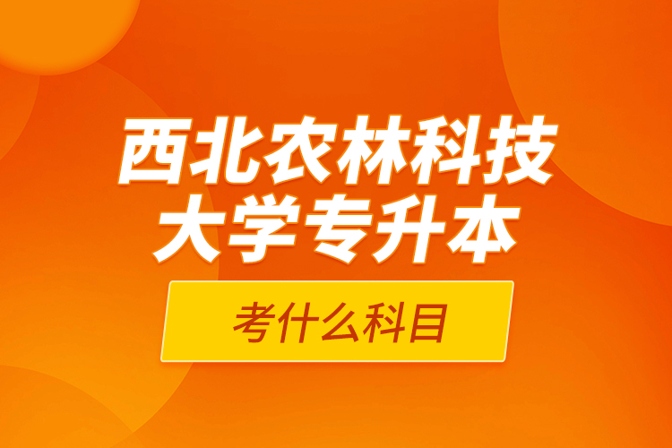 西北農林科技大學專升本考什么科目