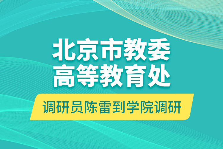 北京市教委高等教育處調研員陳雷到學院調研